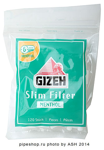    GIZEH SLIM FILTER MENTHOL 6 mm,  120 .