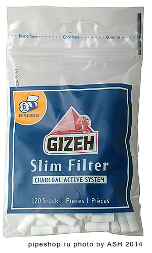    GIZEH SLIM FILTER CHARCOAL 6 mm,  120 .