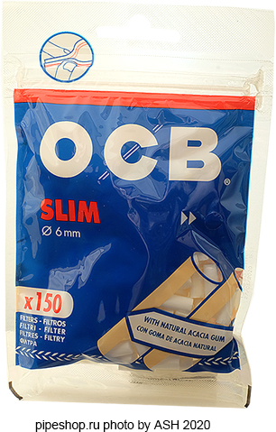   OCB SLIM GUMMED FILTERS 6 mm,  150 .