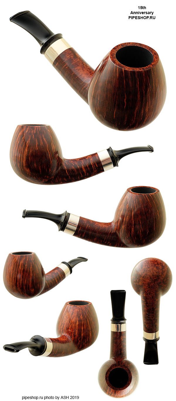    DESIGN SMOOTH BENT BRANDY WITH SILVER 15th ANNIVERSARY PIPESHOP.RU 8/9
