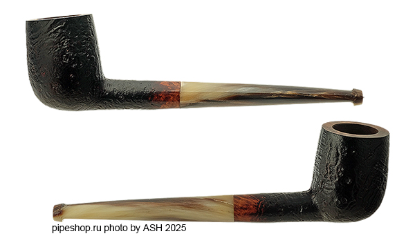   NO NAME SANDBLAST BILLIARD WITH HORN MOUTHPIECE ESTATE NEW UNSMOKED