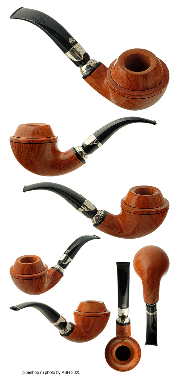   MASTRO DE PAJA UNICA POTY 2001 SMOOTH BENT RHODESIAN WITH SILVER ESTATE NEW UNSMOKED,  9 