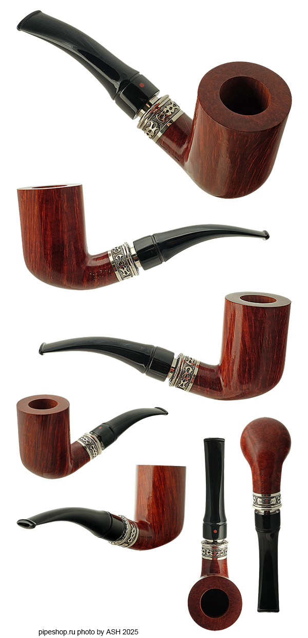   SER JACOPO "LA FUMA" 'fincha' fira DELECTA SMOOTH BENT CHIMNEY WITH SILVER ESTATE NEW UNSMOKED,  9 