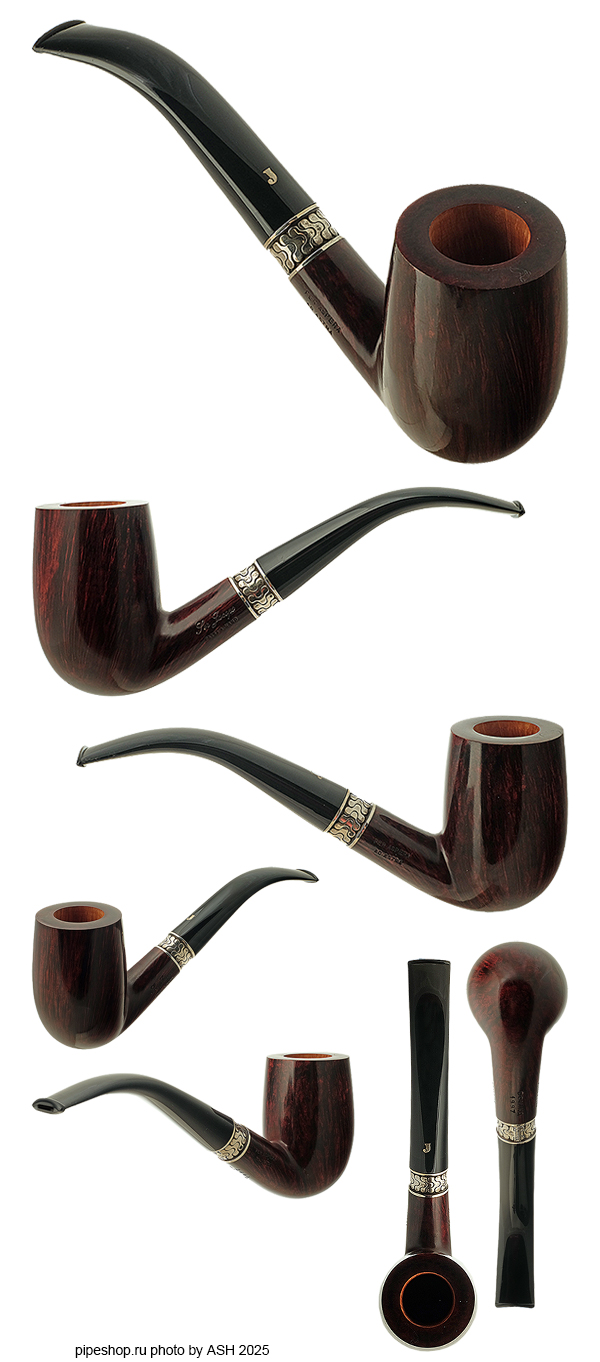   SER JACOPO DOMINA 1997 SMOOTH BENT BILLIARD WITH SILVER ESTATE NEW UNSMOKED,  9 