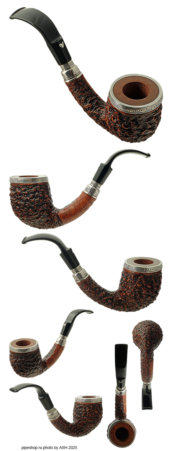   L. VIPRATI POTY 2002 RUSTIC BENT EGG WITH SILVER 096 ESTATE NEW UNSMOKED,  9 