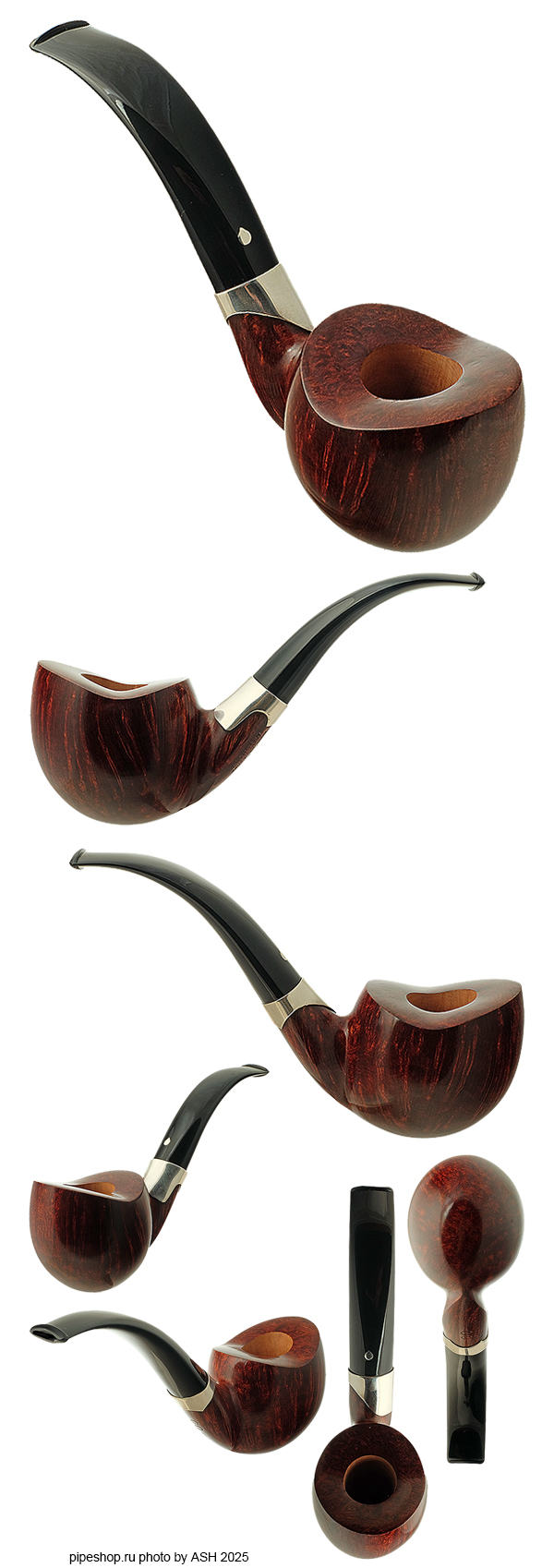   L`ANATRA SMOOTH BENT APPLE WITH SILVER "2 EGGS" ESTATE NEW UNSMOKED,  9 
