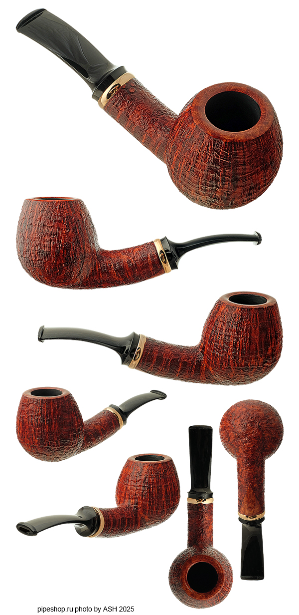   .  BROWN CONTRAST SANDBLAST BENT EGG WITH GILDED SILVER