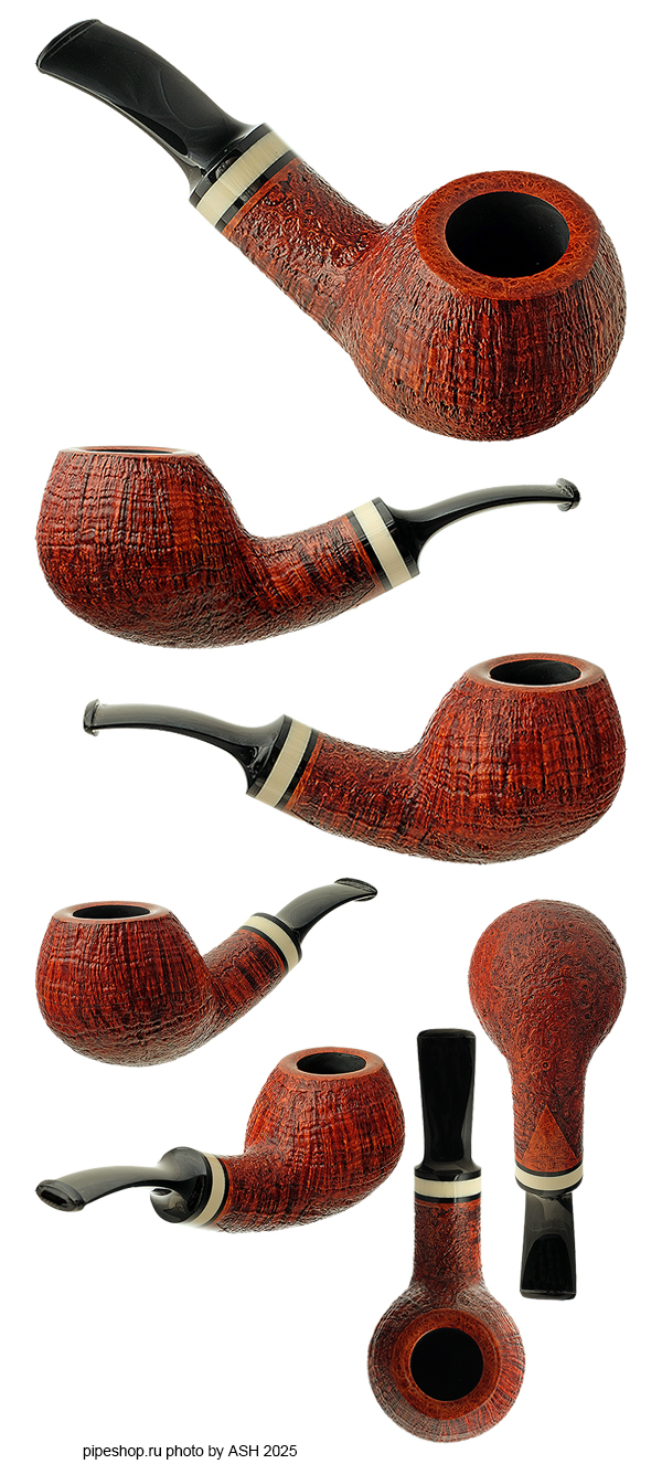   .  BROWN CONTRAST SANDBLAST BENT APPLE WITH MAMMOTH IVORY