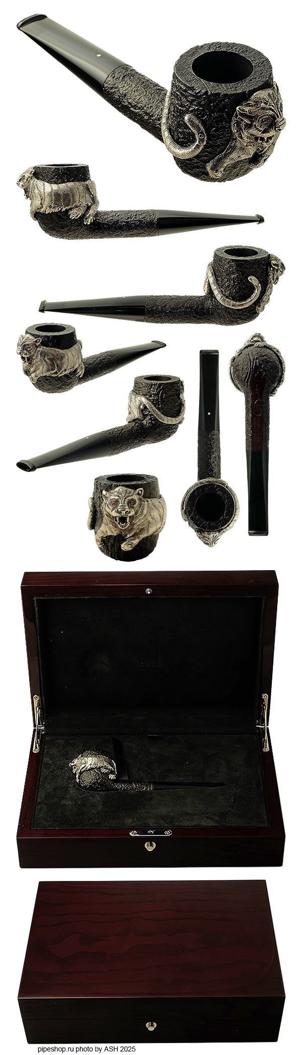 ����������� ������ DUNHILL TIGER SHELL BRIAR 4103 WITH BOX (2006) ESTATE NEW UNSMOKED