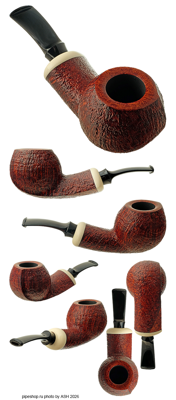 ����������� ������ �. ������� BROWN CONTRAST SANDBLAST BENT TEAR DROP SHANK APPLE WITH MAMMOTH IVORY
