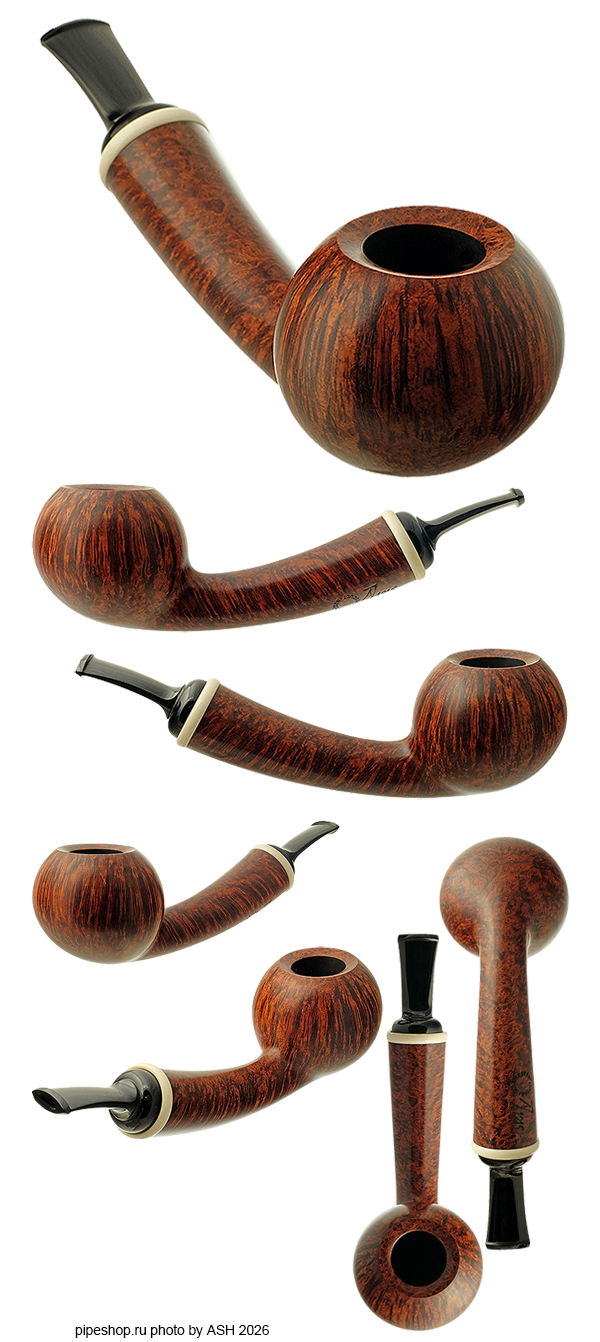 ����������� ������ NANNA IVARSSON SMOOTH LONGSHANK BENT APPLE WITH MAMMOTH IVORY 1215 ESTATE NEW UNSMOKED
