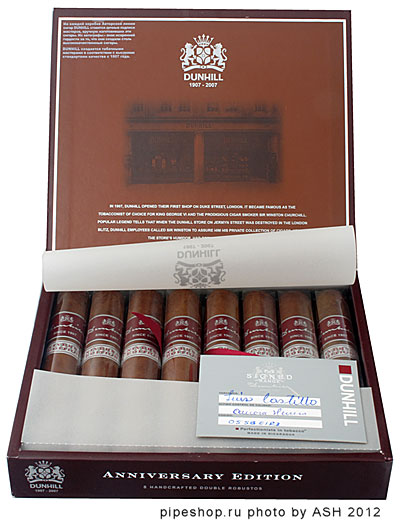  DUNHILL THE SIGNED RANGE ANNIVERSARY EDITION 8 HANDCRAFTED DOUBLE ROBUSTOS