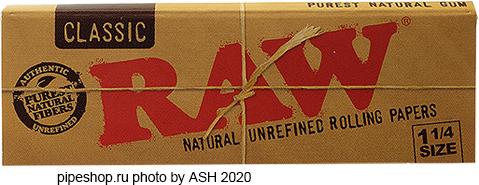    RAW NATURAL UNREFINED ROLLING PAPERS CLASSIC 1 1/4 SIZE 78 mm,  50 