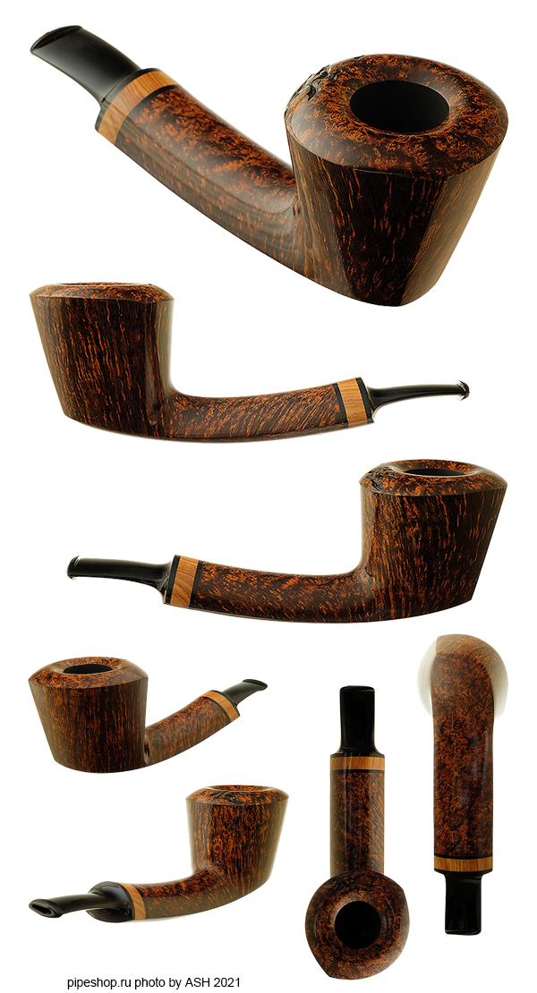   .  SMOOTH SLIGHTLY BENT LONG SHANK ASSIMETRYCAL DUBLIN WITH OLIVEWOOD