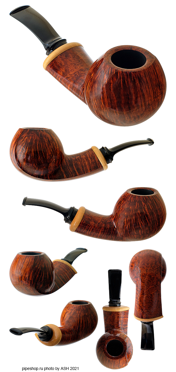   .  SMOOTH BENT TEAR DROP SHANK APPLE WITH BOXWOOD