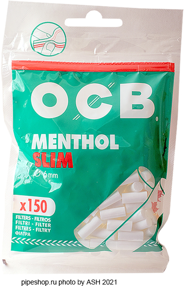    OCB MENTHOL SLIM 6 mm,  150 .