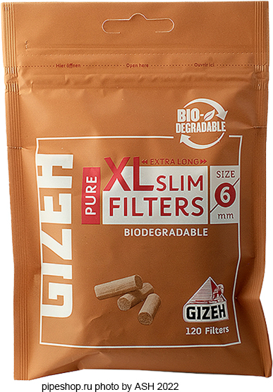   GIZEH XL SLIM FILTERS PURE 6 mm EXTRA LONG,  120 .