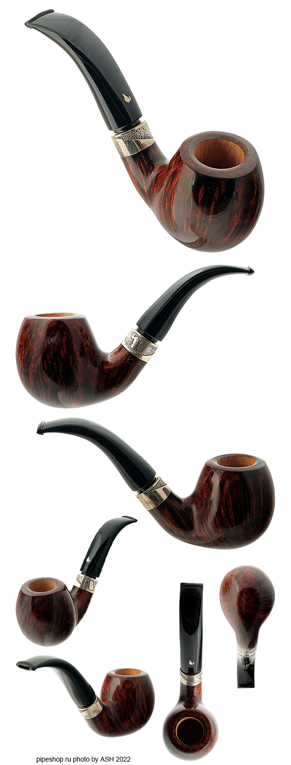   L`ANATRA SMOOTH BENT APPLE WITH SILVER "1 EGG",  9 