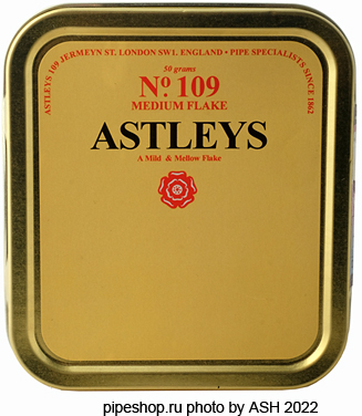 Трубочный табак ASTLEY`S No.109 MEDIUM FLAKE A Mild & Mellow Flake, банка 50 g.