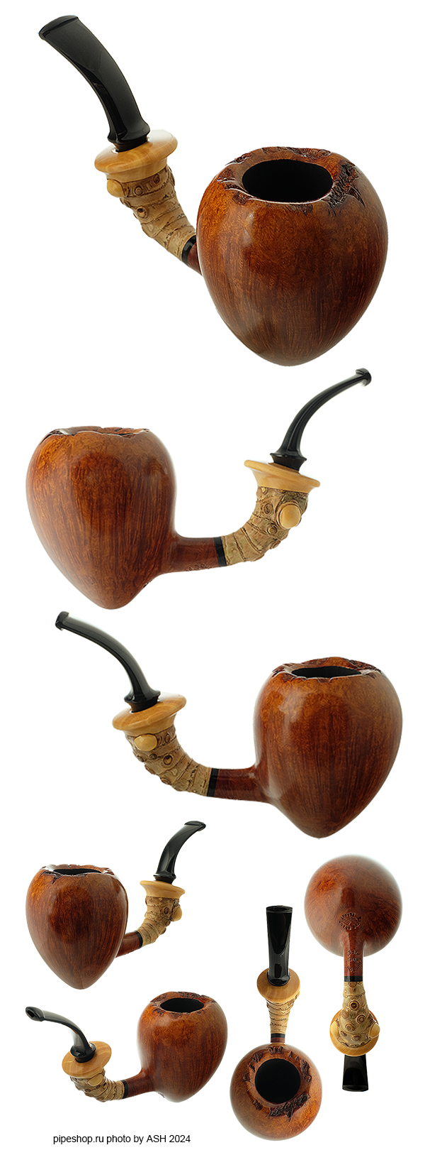   KOVALEV DOCTOR`S PIPES SMOOTH BAMBOO BENT ACORN Grade EXTRA GRAND FLASH