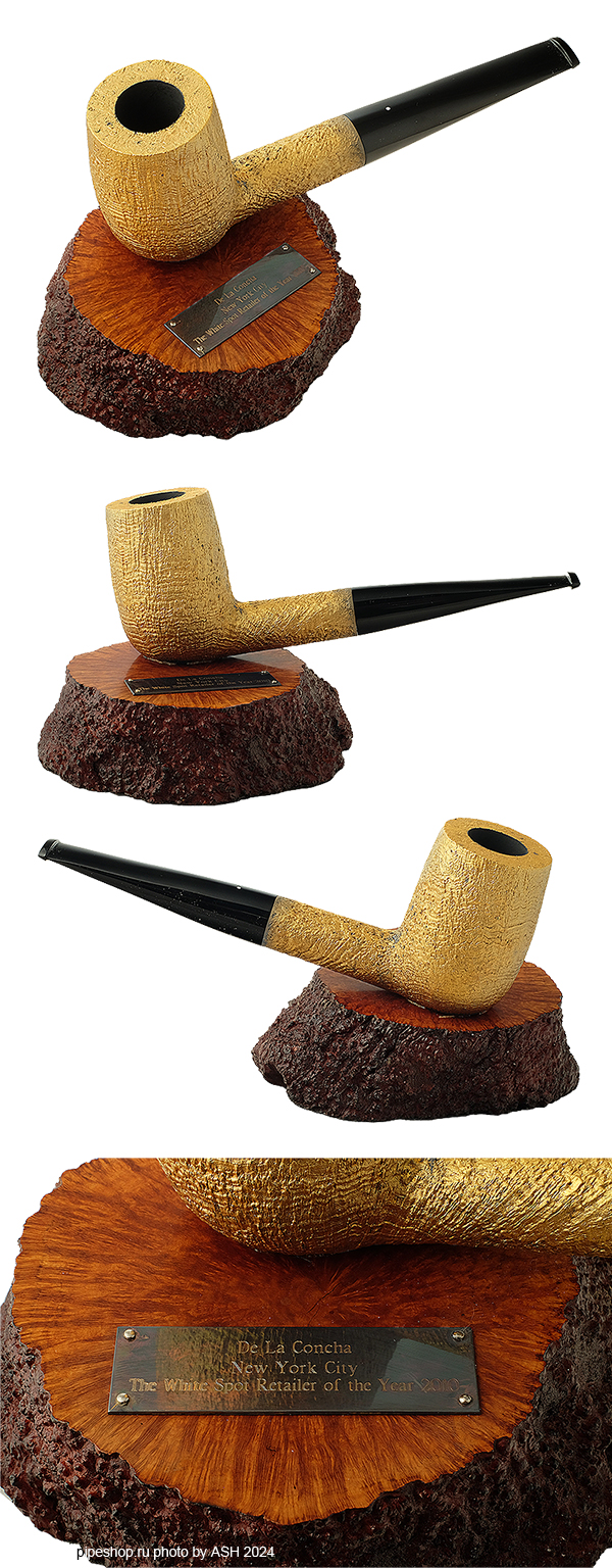   DUNHILL SANDBLAST GOLD MAGNUM BILLIARD WITH STAND "RETAILER 2010" ESTATE NEW UNSMOKED