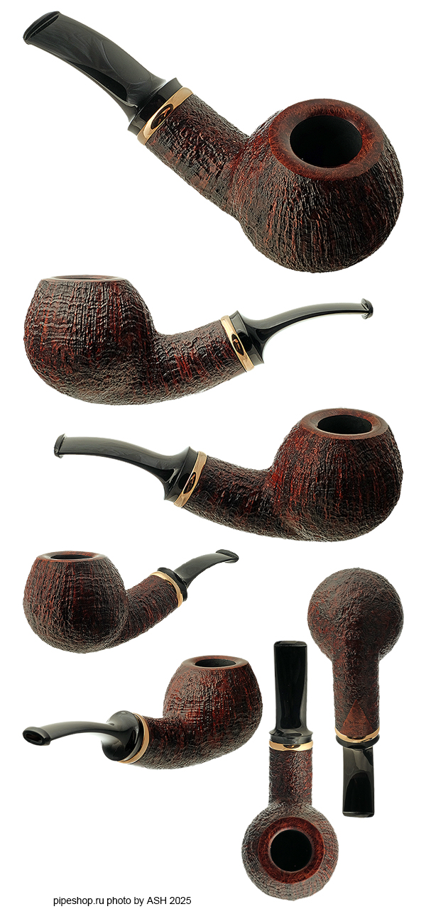   .  BROWN SANDBLAST BENT APPLE WITH GILDED SILVER