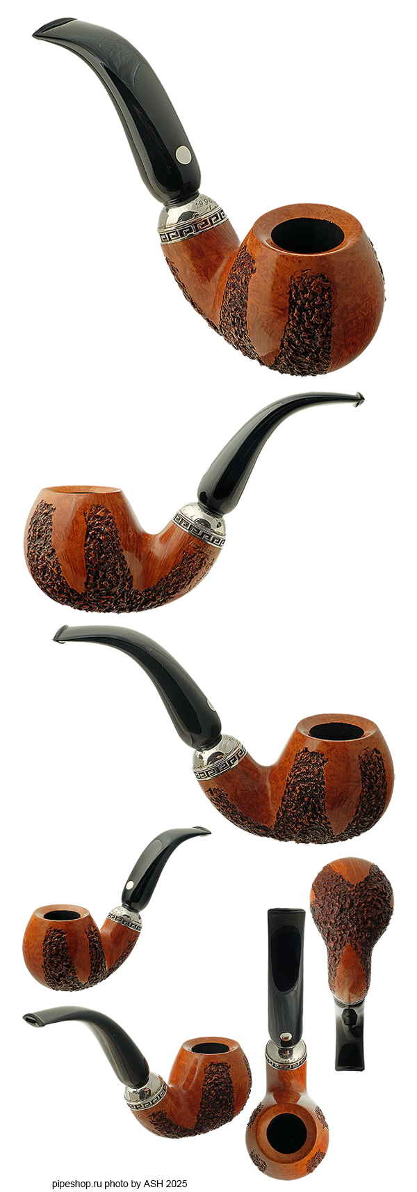   MASTRO DE PAJA UNICA POTY 1998 SEMIRUSTIC BENT APPLE WITH SILVER ESTATE NEW UNSMOKED