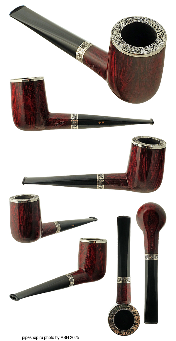   RADICE RUBINO LUGIMA MARZIO SMOOTH BILLIARD WITH SILVER ESTATE NEW UNSMOKED,  9 