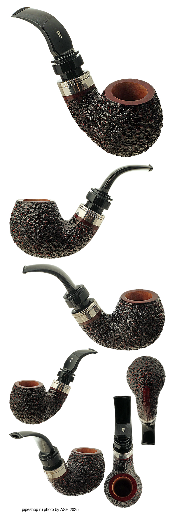   RINALDO CAPO VERDE LITHOS YY SILVER LINE 10 RUSTIC BENT APPLE WITH SILVER ESTATE NEW UNSMOKED,  9 