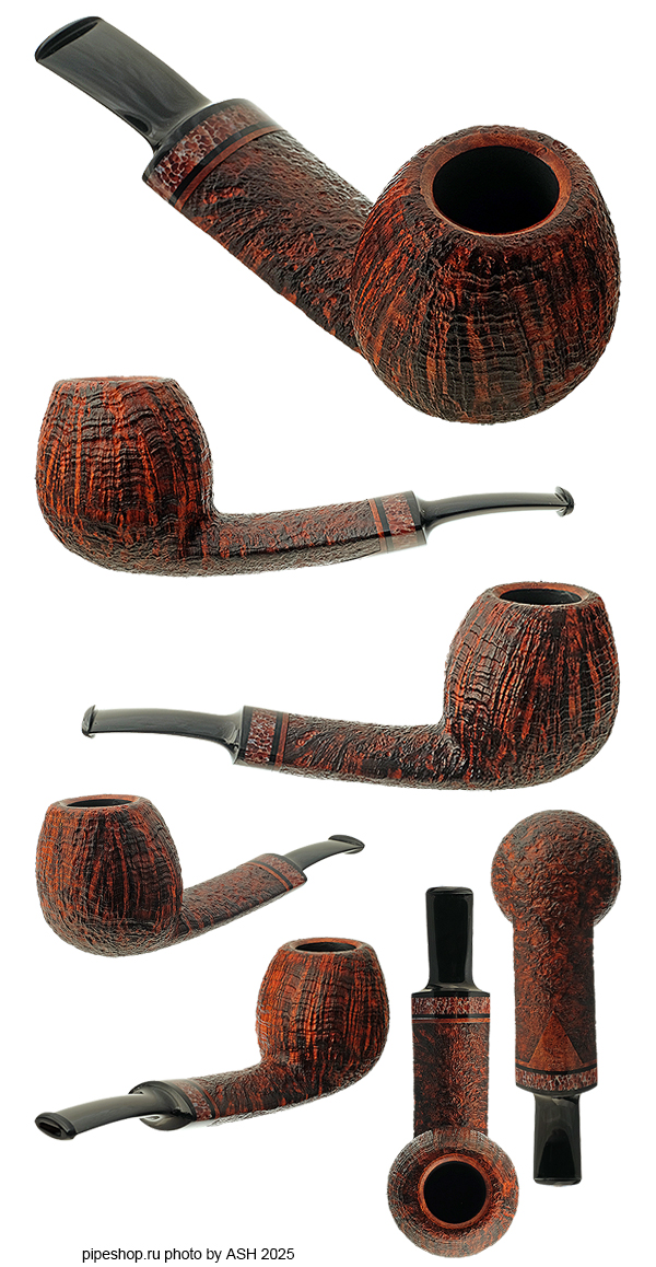   .  BROWN CONTRAST SANDBLAST BENT EGG WITH WHALE SPINE BONE