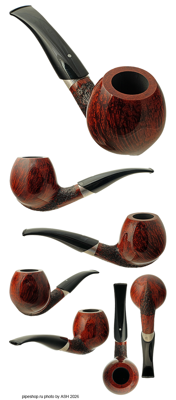 ����������� ������ VAUEN PIPE OF THE YEAR 2003 SEMIRUSTIC BENT APPLE WITH SILVER 1569 ESTATE NEW UNSMOKED, ������ 9 ��