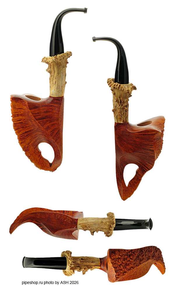 ����������� ������ KRSKA SMOOTH PLATEAU FREEHAND PICK-AXE WITH DEER ANTL Grade KING ESTATE NEW UNSMOKED, ������ 9 ��