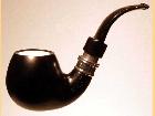   LORENZETTI Black mat silver ring with meerschaum 62